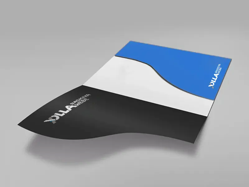Teklif ve sunumlar için kurumsal baskılı cepli dosya örneği