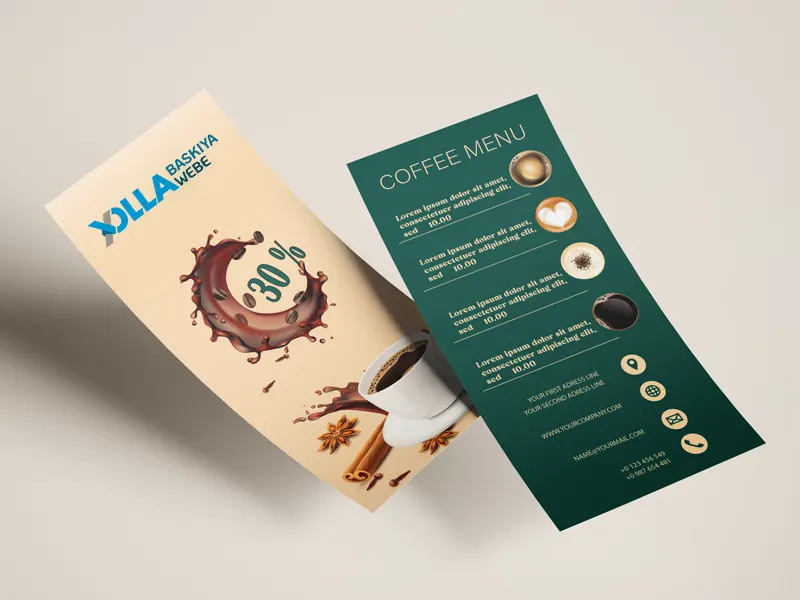 Kampanya ve duyurular için renkli el ilanı flyer baskı örneği