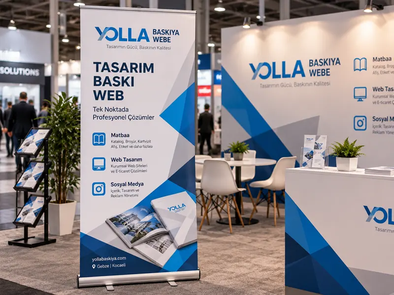 Fuar ve etkinlikler için taşınabilir Roll-Up reklam standı örneği